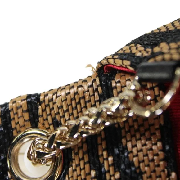 Christian Louboutin Womens One Strap Tiger Panama Sweety Charity Handbag Brown - Picture 14 of 17